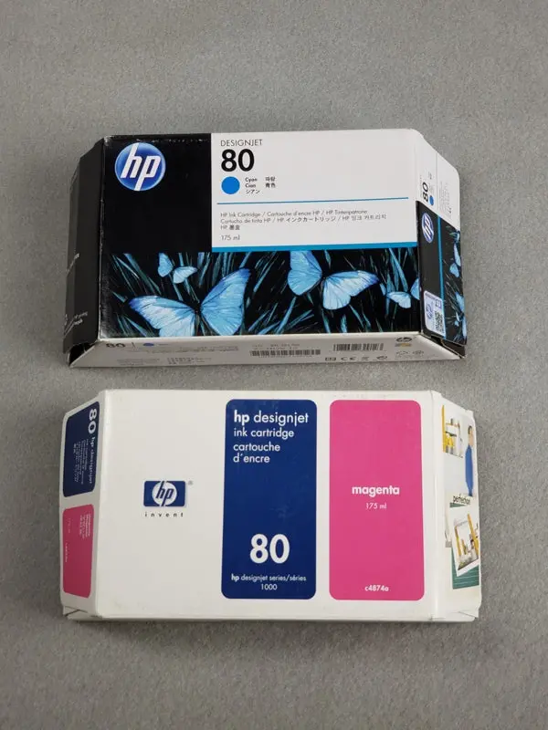 Genuine Hp #80 Designjet Dual Cartridge Set: C4872A Black + C4874A Photo Black 1