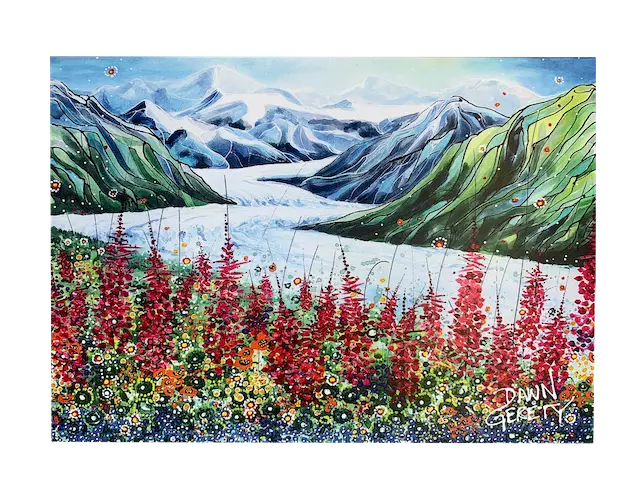 Glacier Valley Greeting Card 1