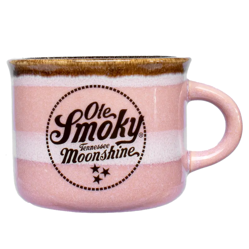 Glazed Mini Ceramic Mug – Pink & Brown 1
