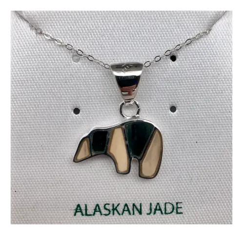 Handcrafted Bear Pendant – Mammoth Ivory And Jade Blend 1