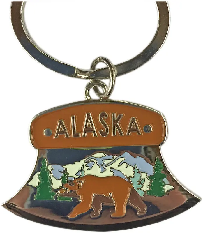 Handcrafted Ulu-Shaped Bear Keychain 1