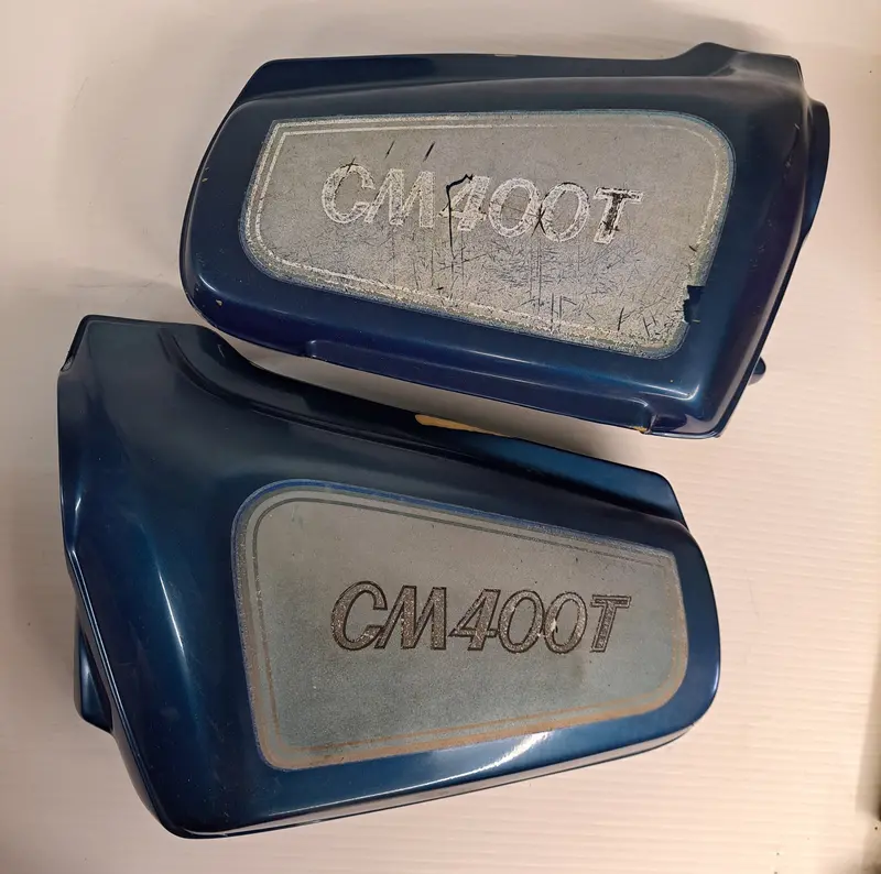 Honda Cm400T Custom Blue Side Covers – Bolt-On Fairing Panels 1