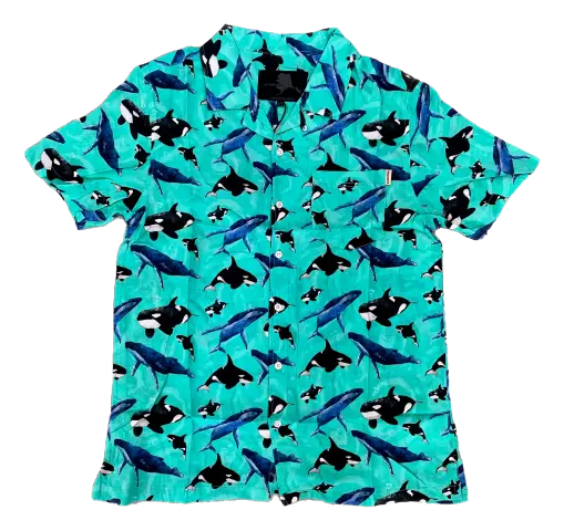 Humpback Whale & Orca Hawaiian Shirt – Alaska Ocean Theme 1