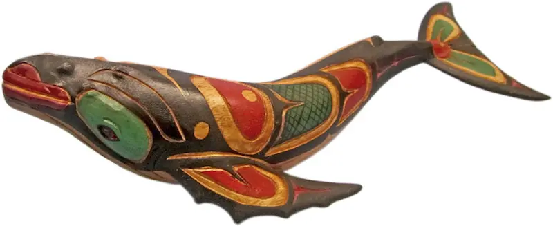 Humpback Whale Totemic Carving – Artisan Wooden Figure 1