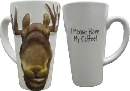 'I Moose Have My Coffee' 3D-Embossed Ceramic Mug 1