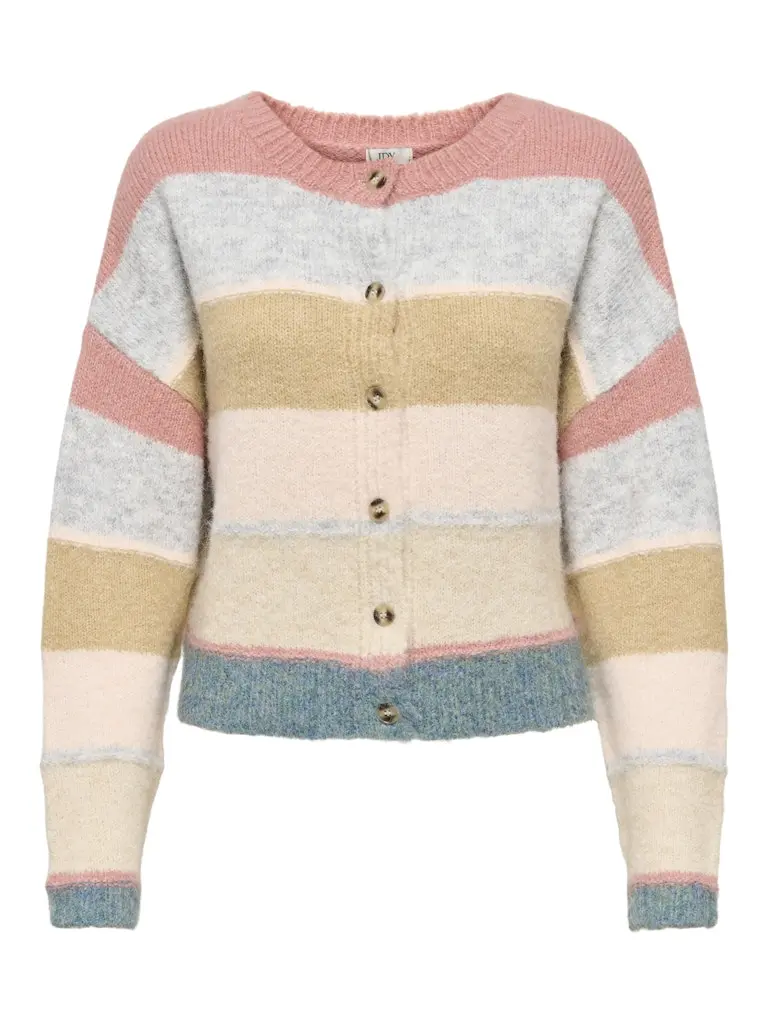 Jdycassidy Long-Sleeve Knitted Cardigan With Print In Pink 1