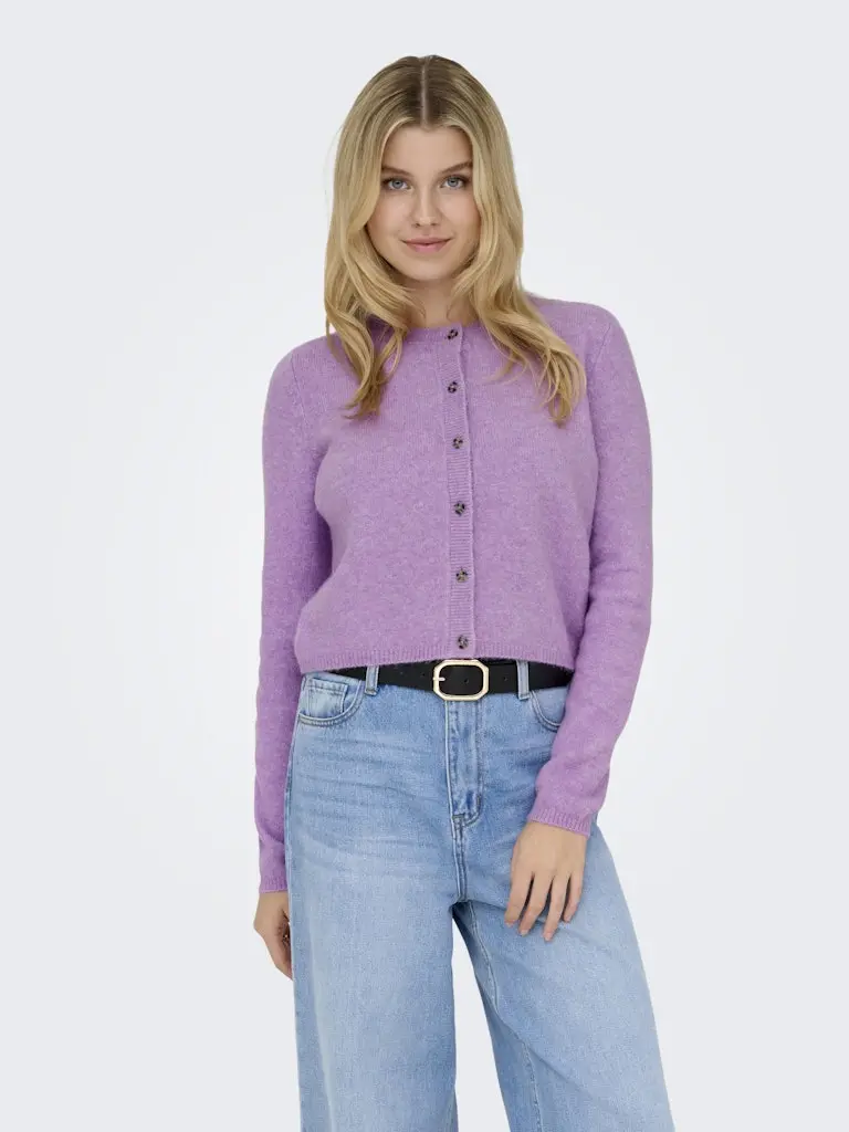 Jdychloe Long-Sleeve Knit Cardigan In Purple – Lightweight Layering Piece 1