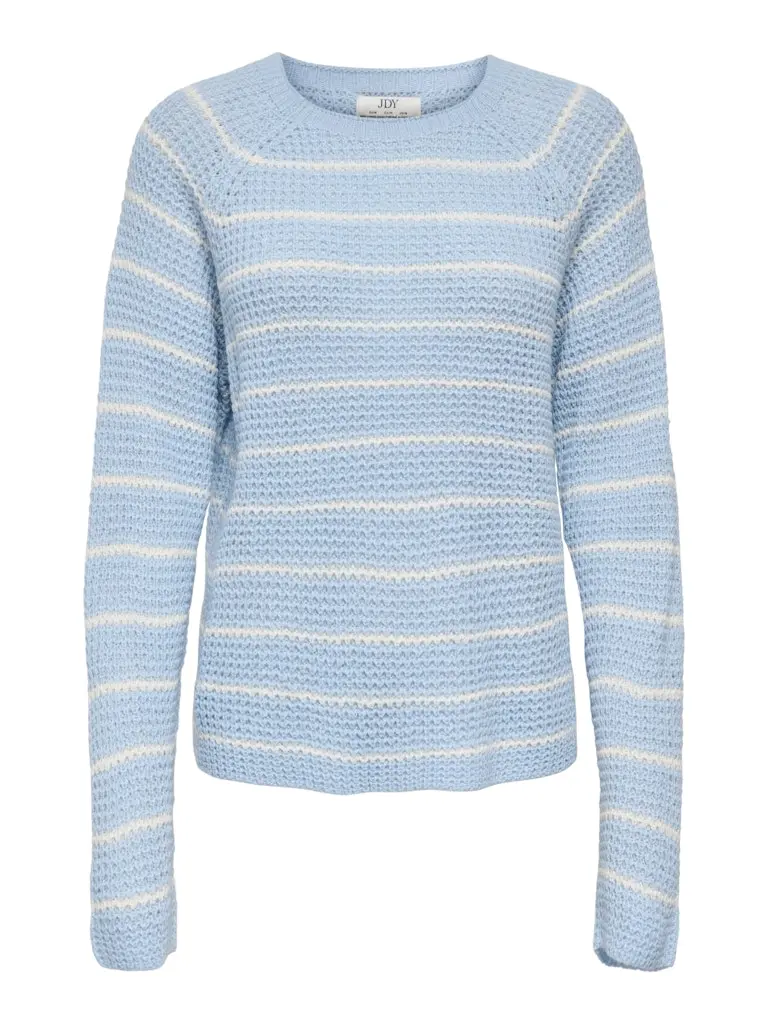 Jdyellen Long-Sleeve Raglan Pullover Knit Top - Light Blue 1