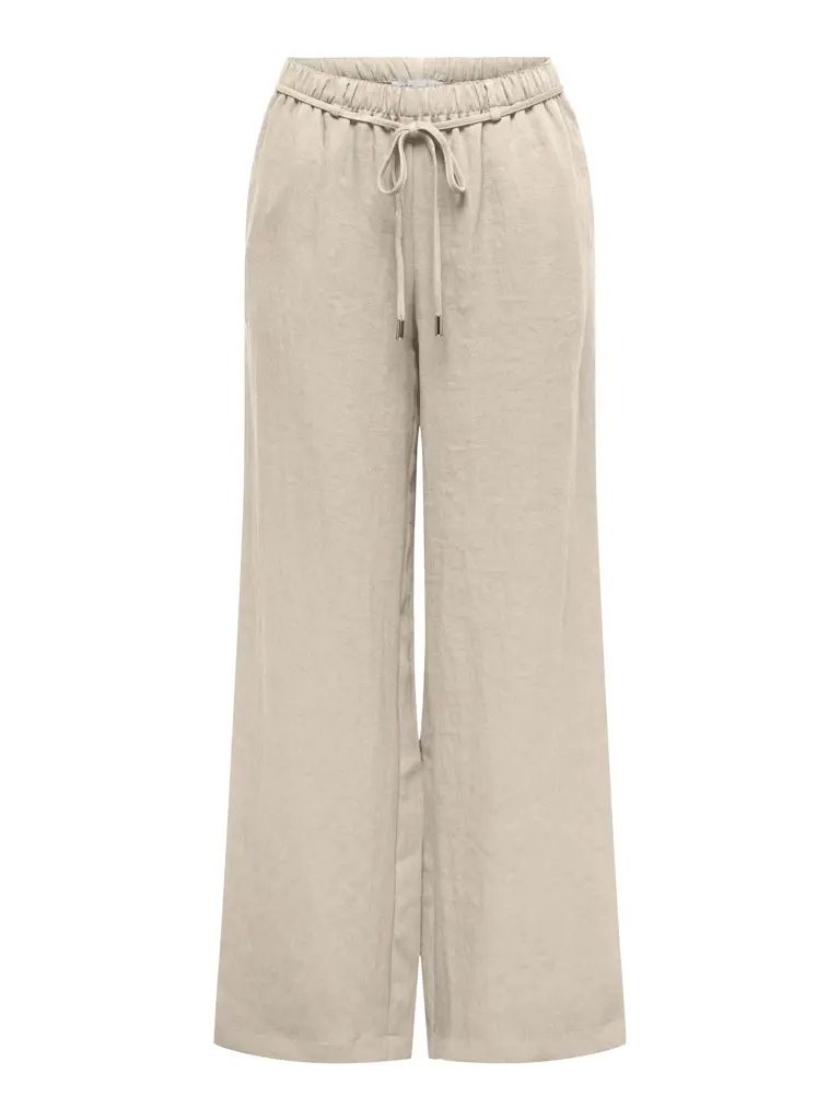 Jdyfinn Beige Wide-Leg Woven Belted Pants 1