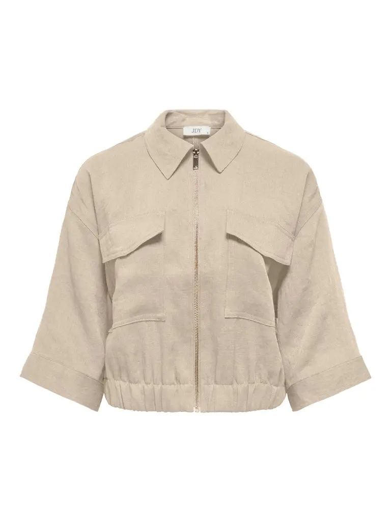 Jdyfinn Three-Quarter Sleeve Bomber Jacket – Beige 1