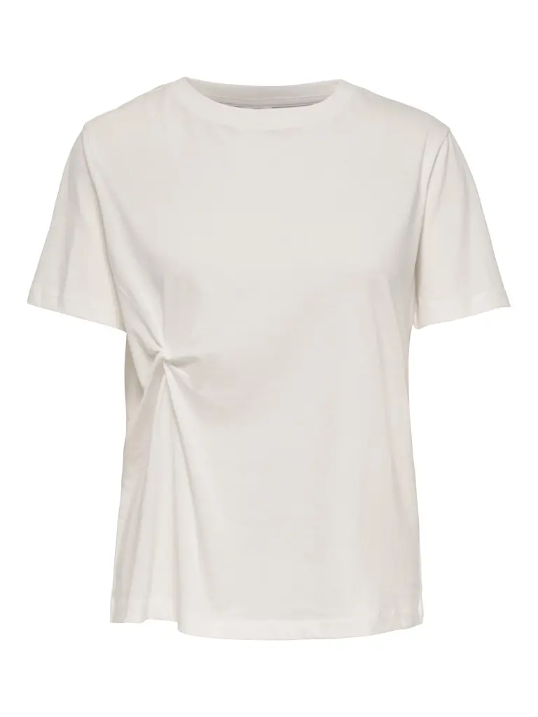 Jdygaisa Knot-Front Top In Off-White – Short Sleeve 1