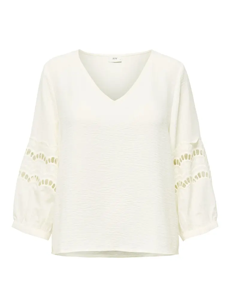 Jdyhannah Three-Quarter Sleeve Lace Top In Ecru 1