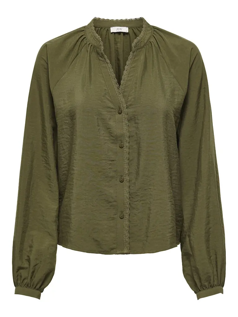 Jdyloli Earthy Army Long-Sleeve Lace Shirt – Versatile Wardrobe Staple 1