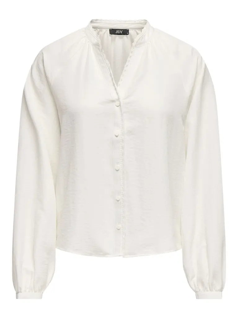 Jdyloli Off-White Long-Sleeve Lace Shirt – Delicate Floral Embroidery 1