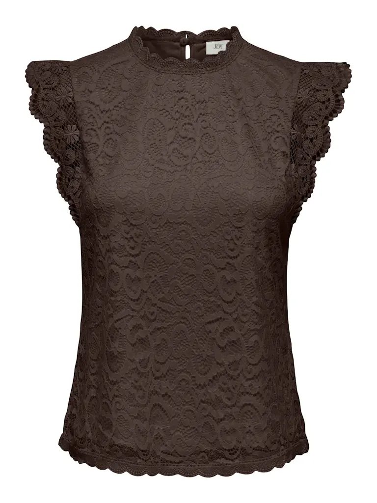 Jdylotas Lace Trim Top For Juniors In Brown Floral Pattern 1
