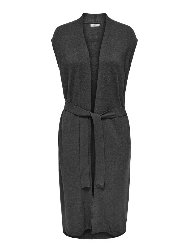Jdymarco Charcoal Open-Front Belted Vest 1