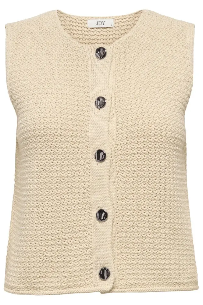 Jdymartha Sleeveless O-Neck Vest In Natural Sand Hue 1