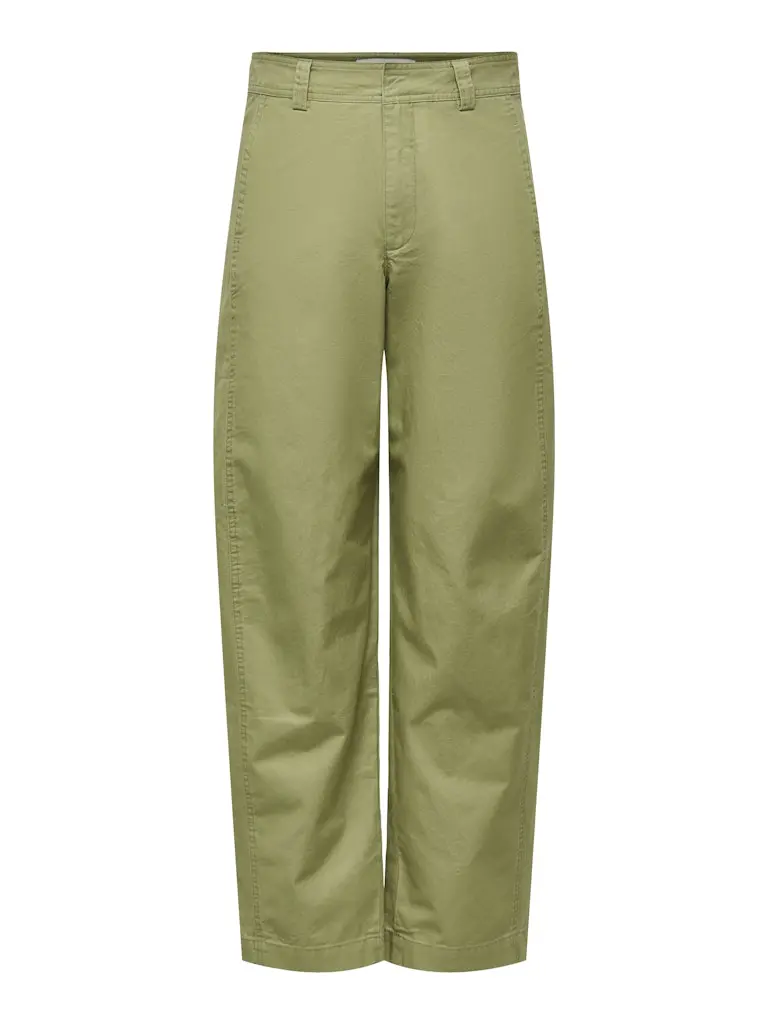 Jdyselma Army Green High-Waisted Barrel Pants 1