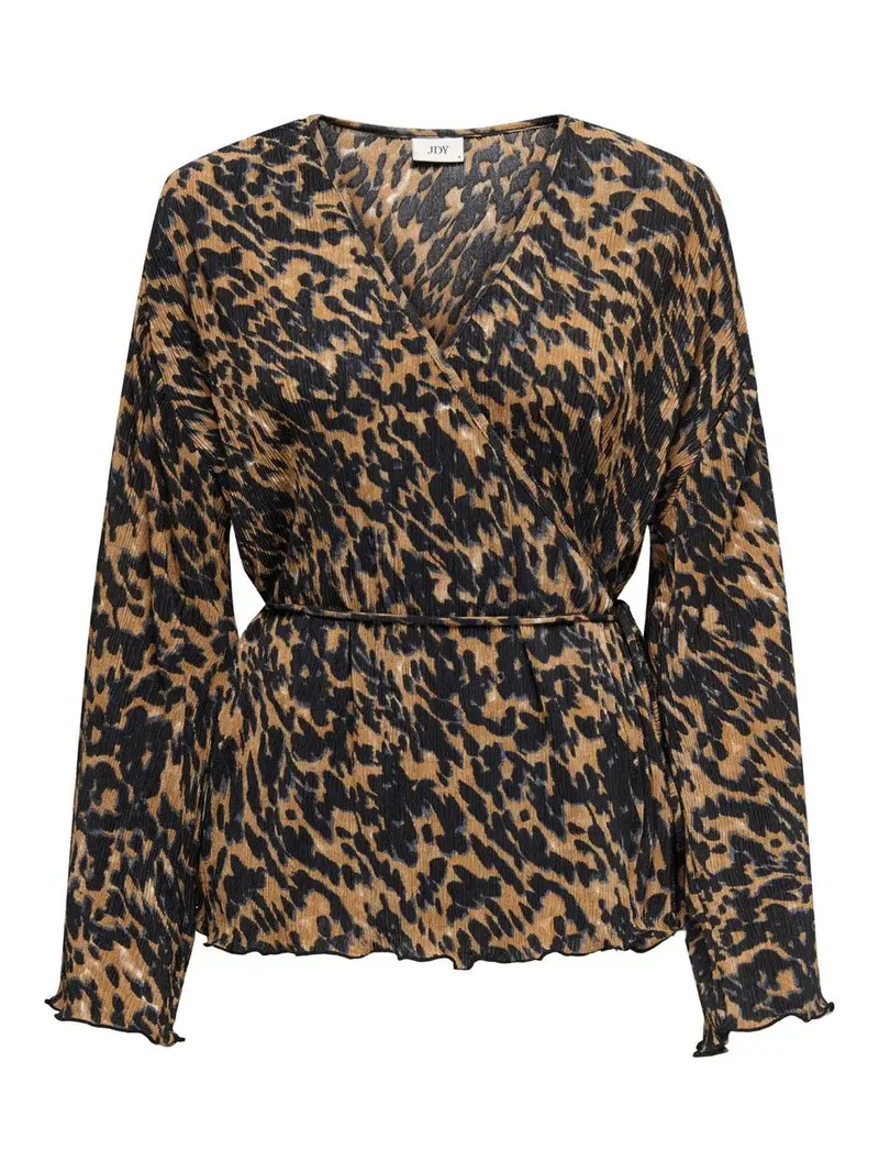 Jdysienna Ls Wrap Cardigan For Juniors – Brown Print 1