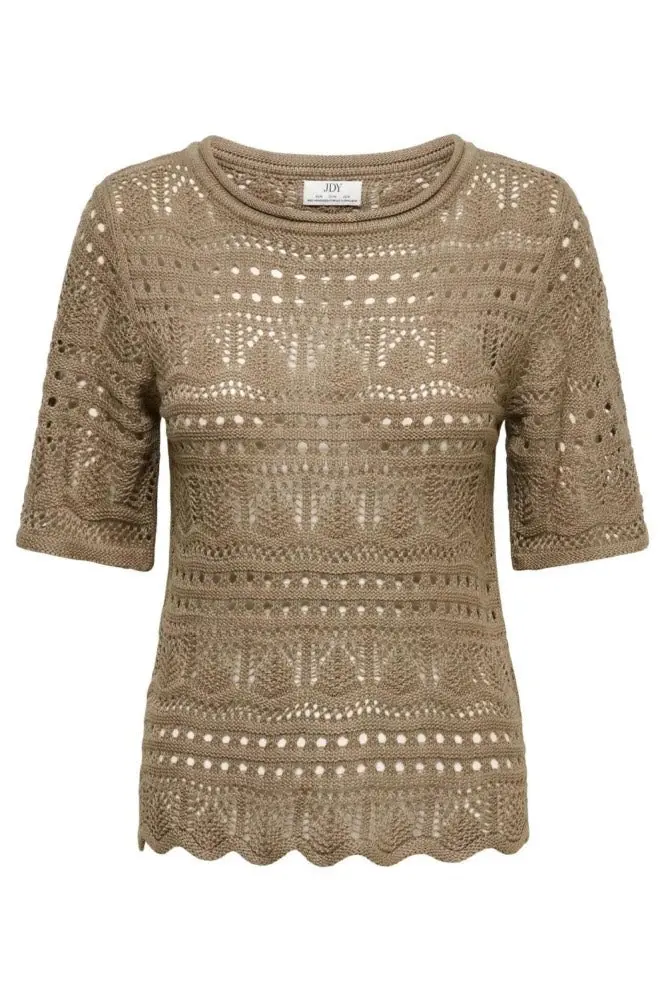 Jdysun Layered Two-Quarter Sleeve Pullover In Taupe 1