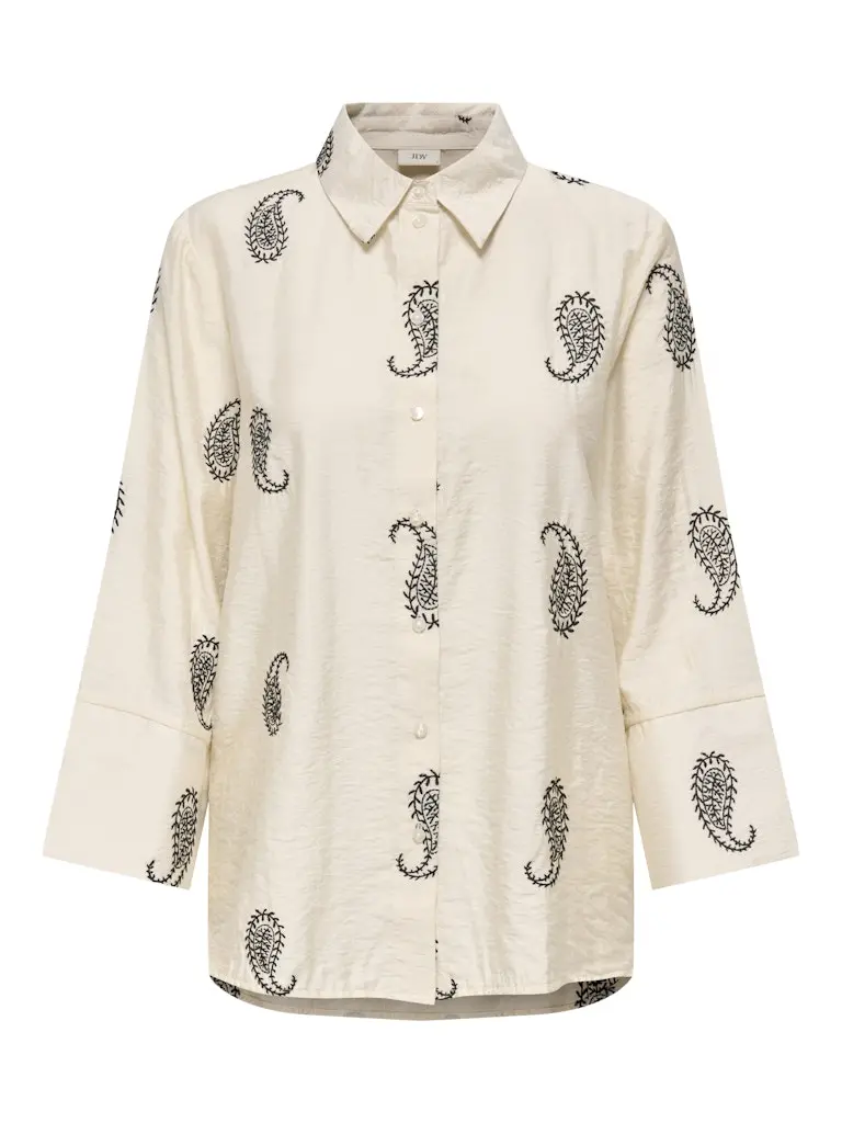 Jdythea Seven-Eighths Sleeve Embroidered Shirt In Ecru Pattern 1