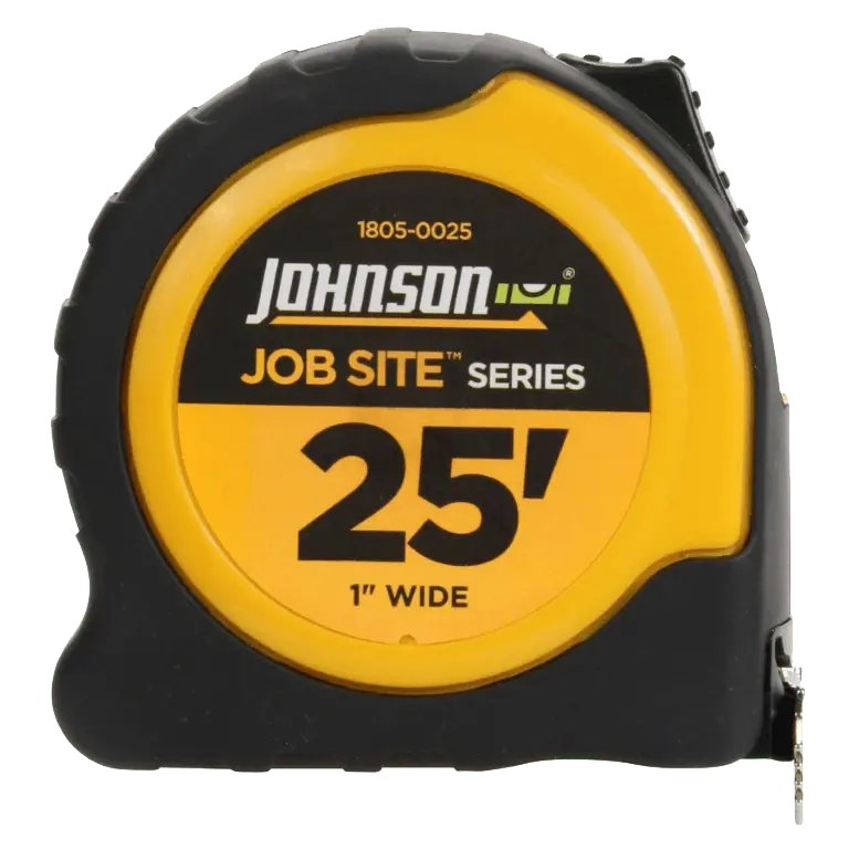 Johnson Yellow Measuring Tape – 1-Inch Wide × 25-Foot Retractable Tape Measure 1