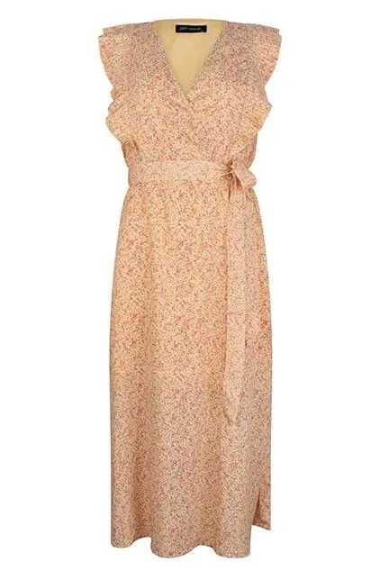 Kendell Printed Yellow Midi Dress 1