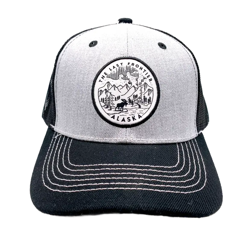 Last Frontier Line Art Mesh Baseball Cap – Alaska Inspired 1
