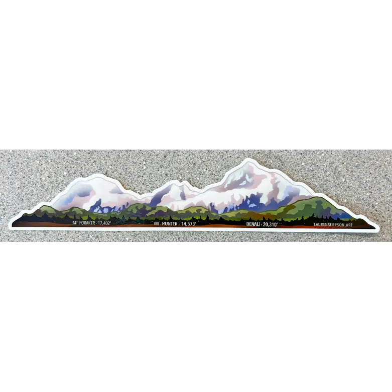 Long Alaska Range Silhouette Sticker 1