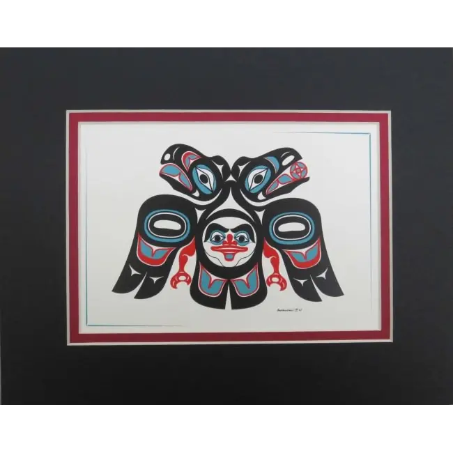 Lovebirds Totem Art Print In Matted Frame 1