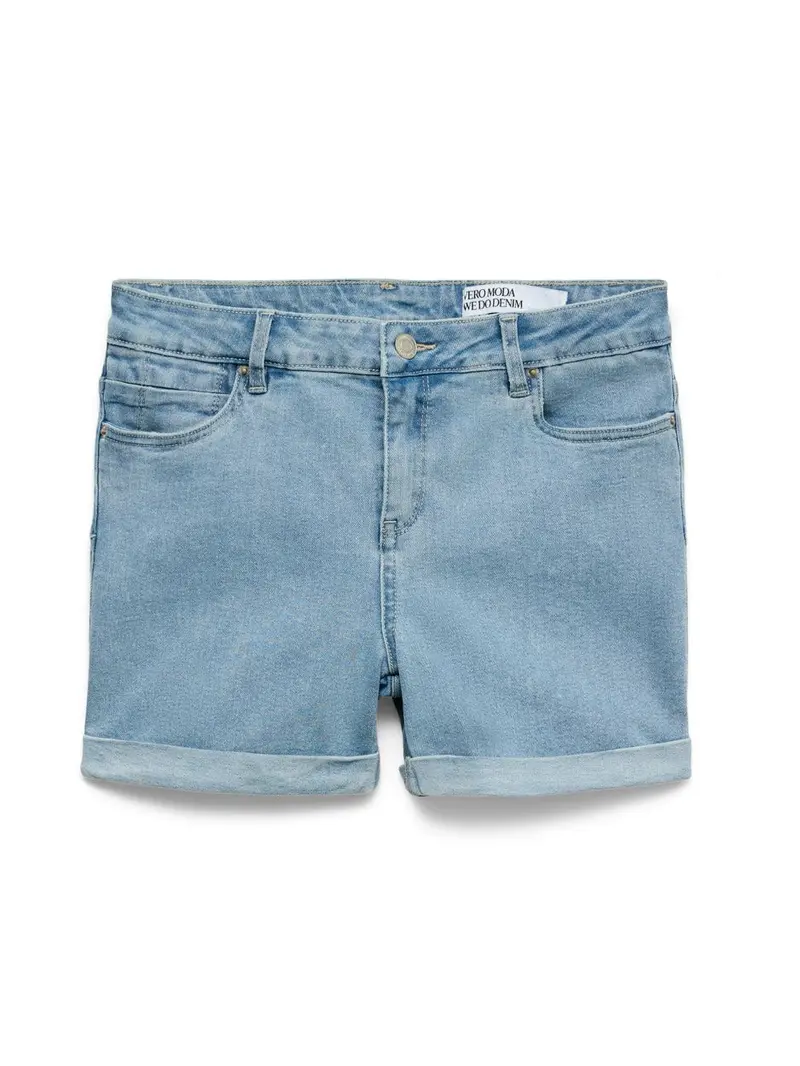 Luna Blue Denim Folded Shorts 1