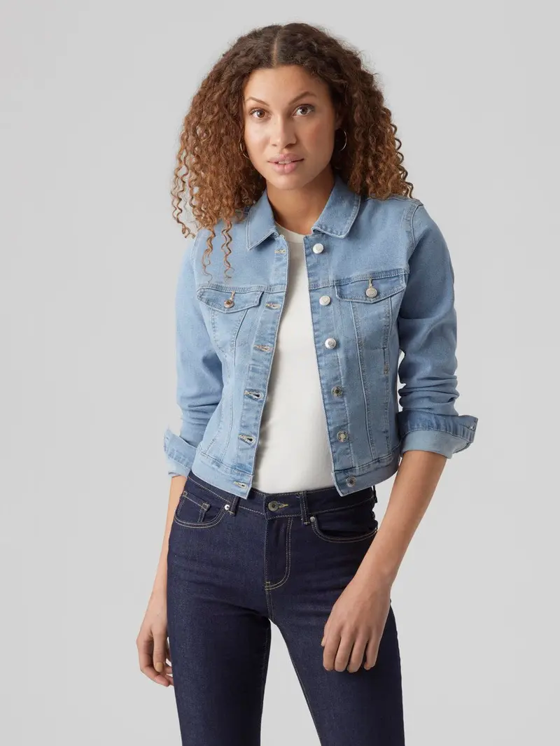 Luna Slim Fit Denim Jacket In Classic Blue 1