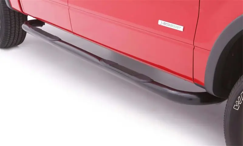 Lund 3" Round Bent Nerf Bars (23083400) – Black Powder-Coated Side Steps With Full Mounting Kit 1