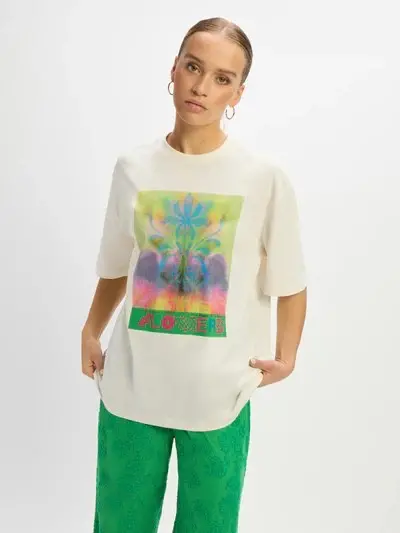 Maggy Lightweight Knit Top – Off-White Ribbed Texture 1