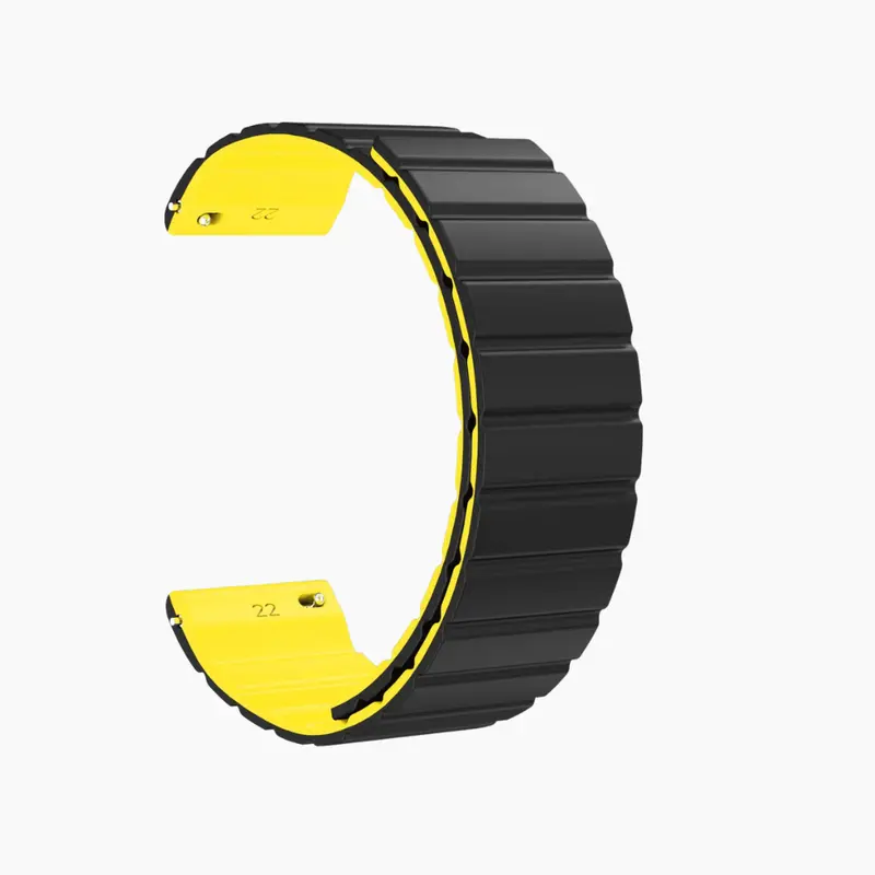 Magnetic Black And Yellow 22Mm Watch Band #8 1