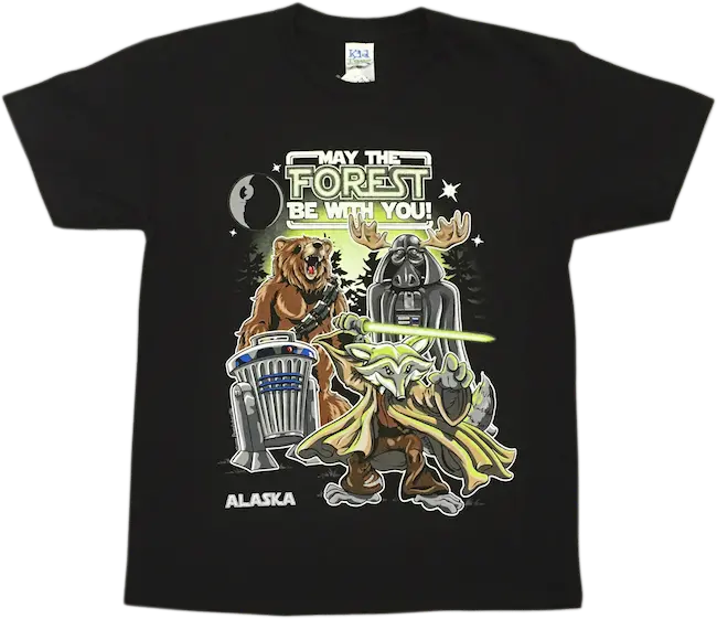 May The Forest Be With You Kids T-Shirt – Playful Alaska Twist 1
