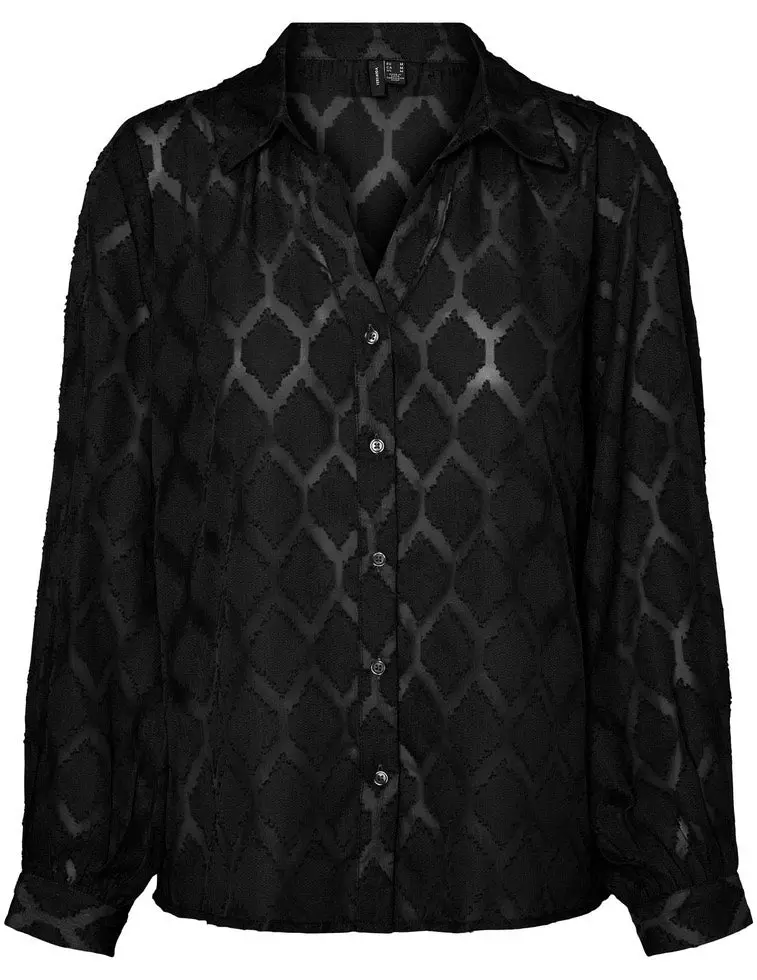 Maylka Black Woven Long-Sleeve Shirt 1