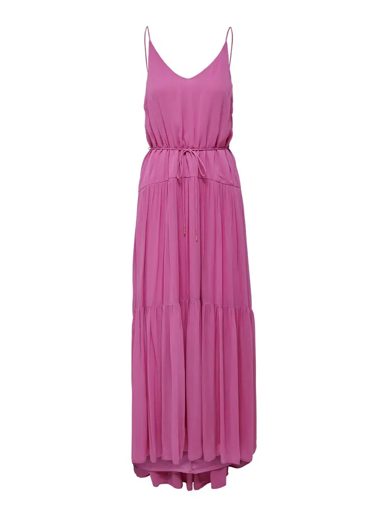 Merle Pink Strap Maxi Dress With Viscose Blend 1