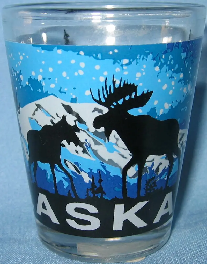Midnight Moose Etched Shot Glass 1