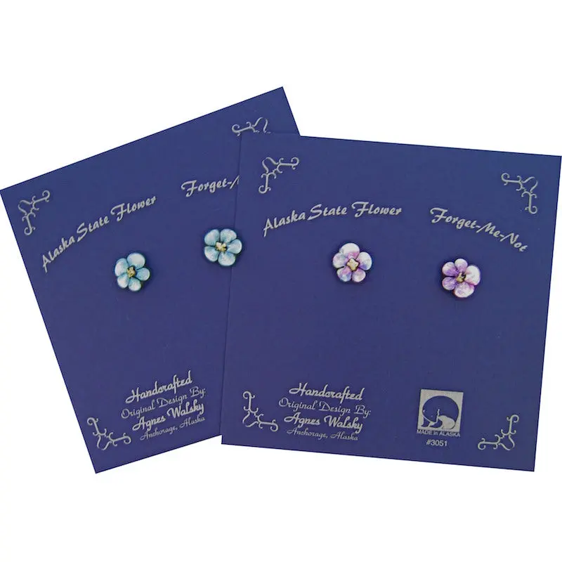 Mini Forget-Me-Not Stud Earrings – Sterling Silver Posts 1