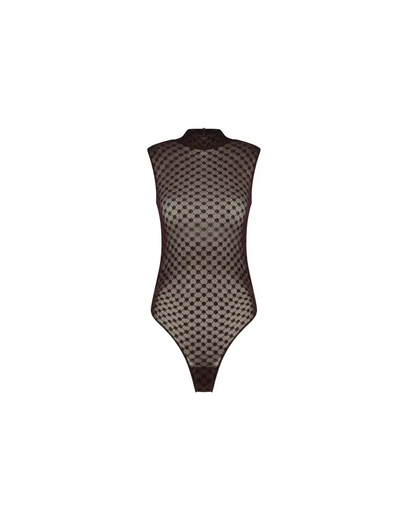 Monogram Bodysuit In Brown Tone 1