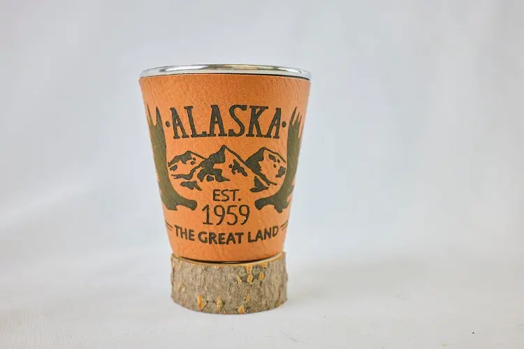 Moose Antlers Leather Shot Glass – Alaska-Inspired Barware 1