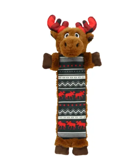 Moose Fair Isle Squeaky Dog Toy – Durable Plush Pet Toy 1