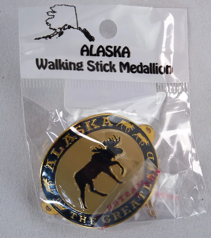 Moose Great Land Walking Stick Medallion – Engraved Aluminum 1
