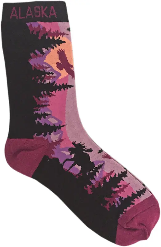 Moose & Mountain Patterned Socks 1