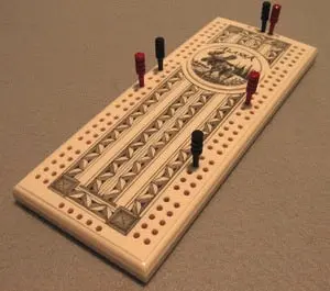 Moose-Shaped Faux Ivory Cribbage Board 1