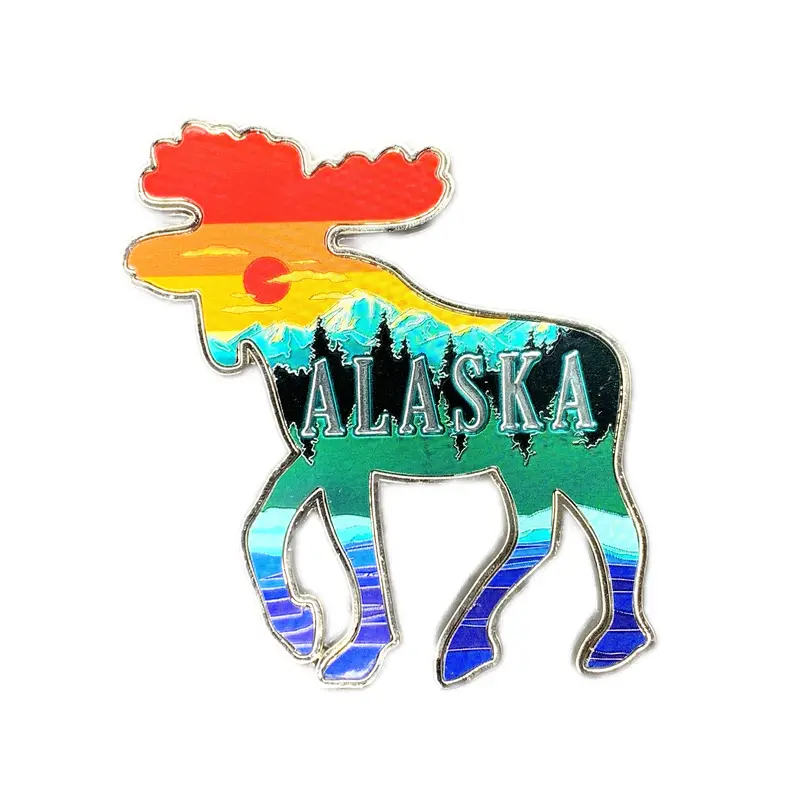 Moose Silhouette Sunset Magnet 1