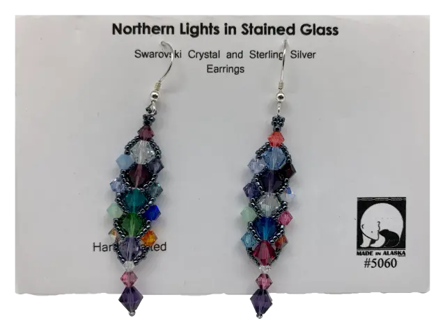 Northern Lights Inspired Beaded Earrings – Handmade Artisan Jewelry 1