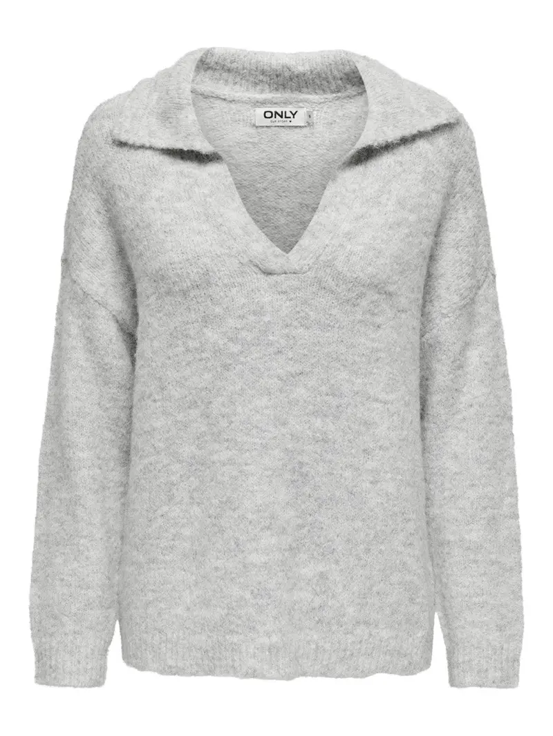 Onl Maggie Life Collection Long-Sleeve Ribbed Open Cardigan - Light Gray 1