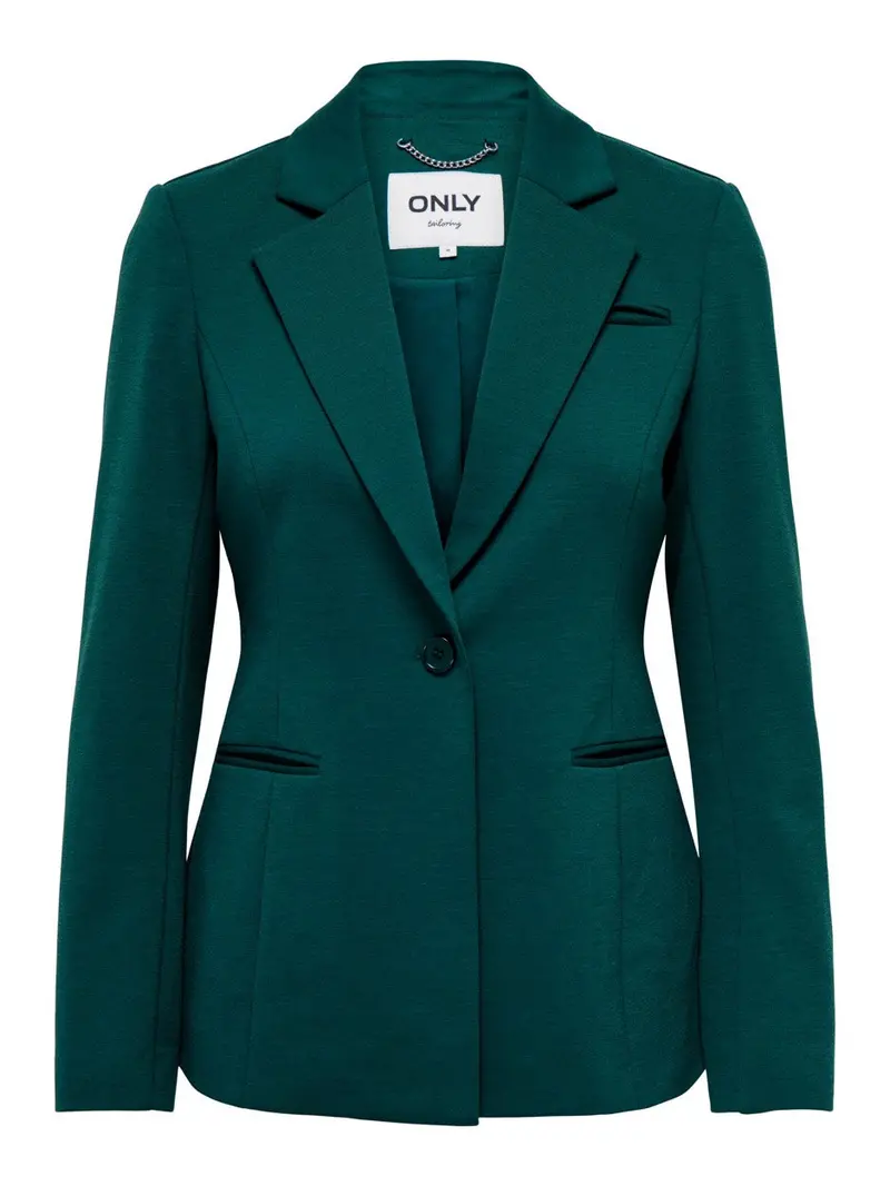 Onl Peach Long-Sleeve Fitted Blazer - Dark Green 1